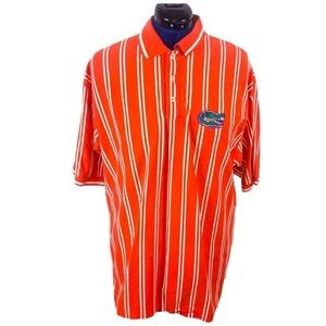 Sports Classics‎ Xl orange white stripe gator logo 100% cotton polo shirt